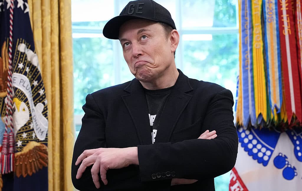 Elon Musk speaking at an event, related to Twitter lawsuit.